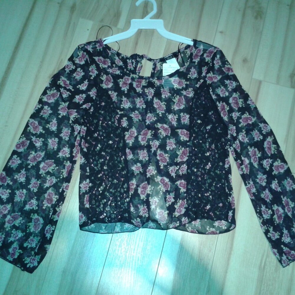 Sheer floral blouse